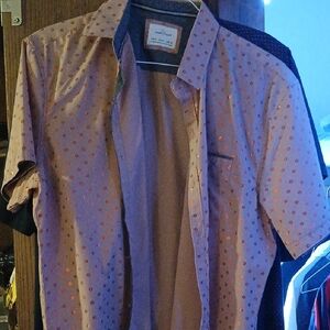 Daniel Hechter Pink and Orange Casual Button Down Shirt